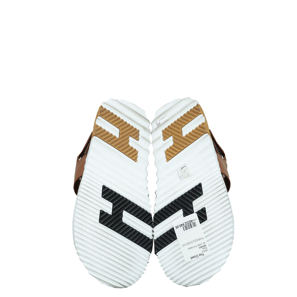 Hermes Gold Electric Sandal 42