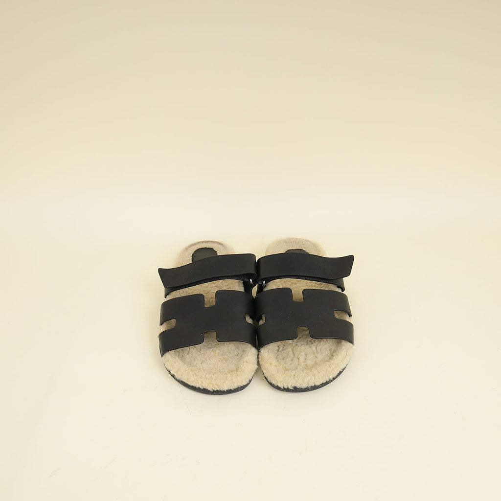 Hermes Bicolor Chypre Sandal With Shearling 42