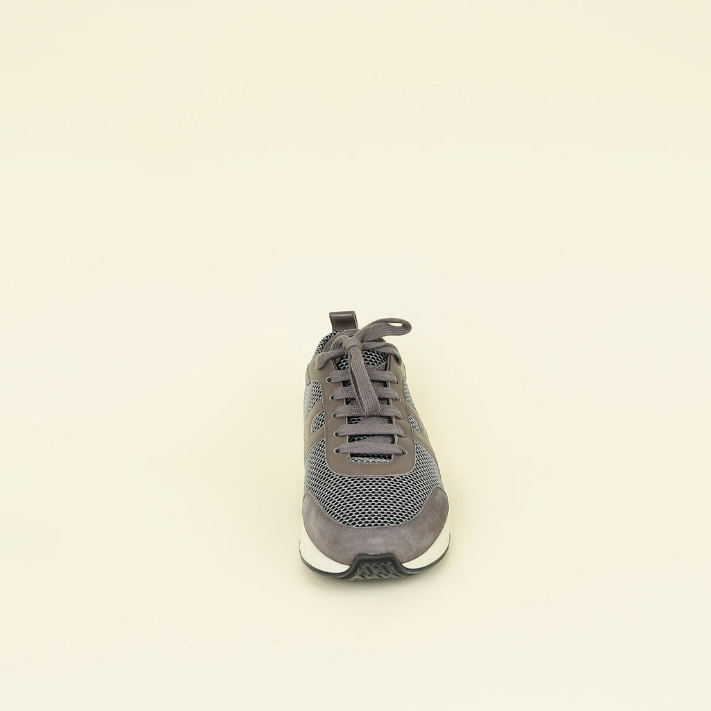 Hermes Grey Suede Mesh Starter Sneaker 42