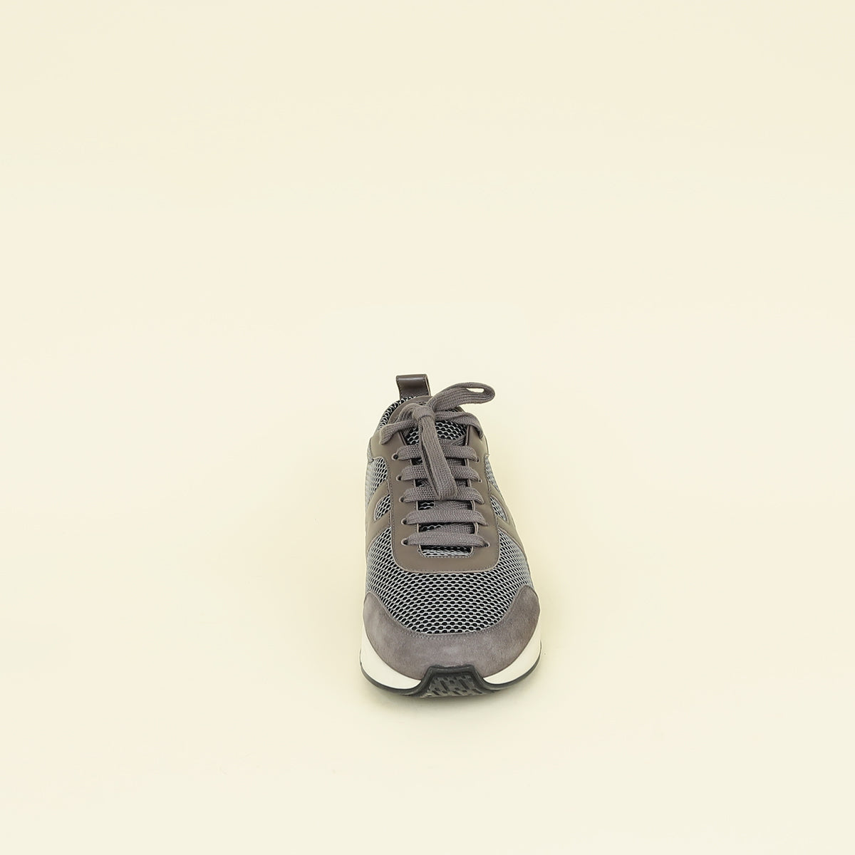 Hermes Grey Suede Mesh Starter Sneaker 42