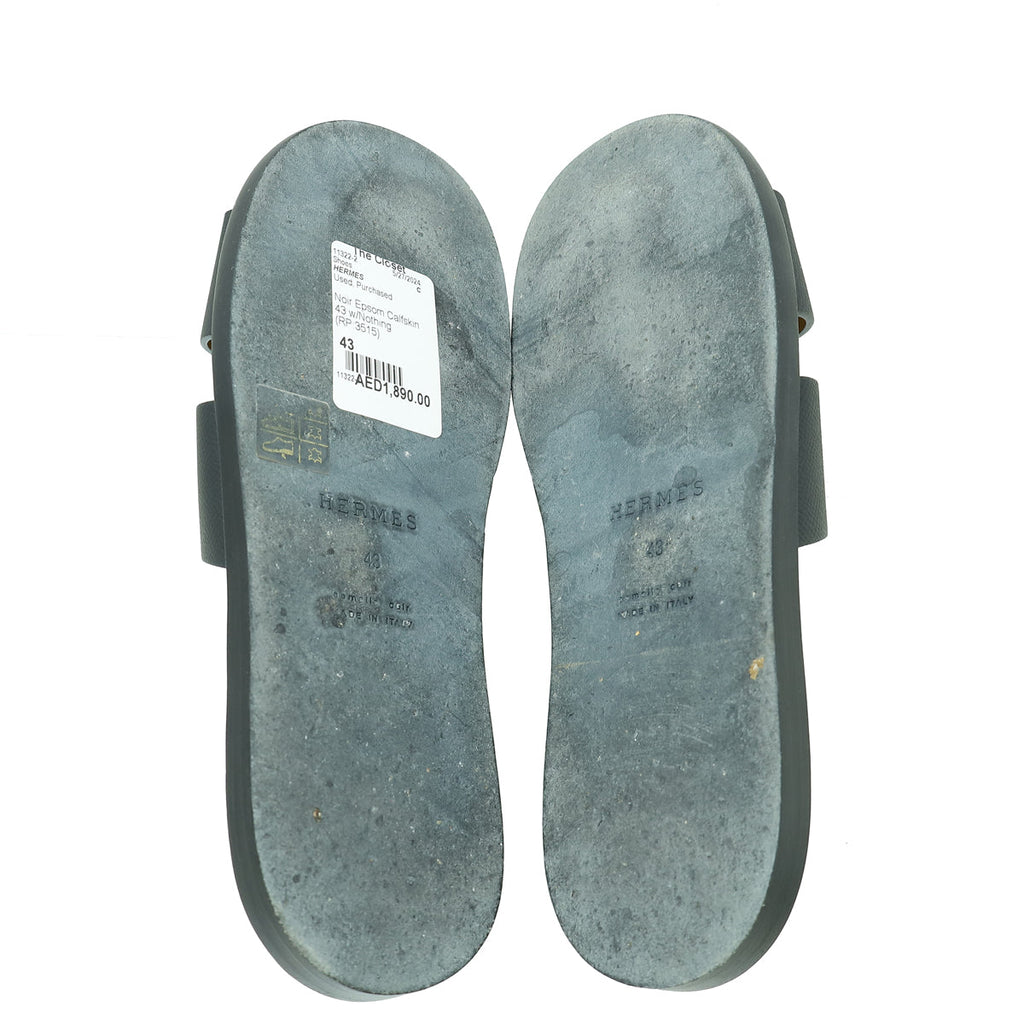 Hermes Noir Izmir Sandal 43