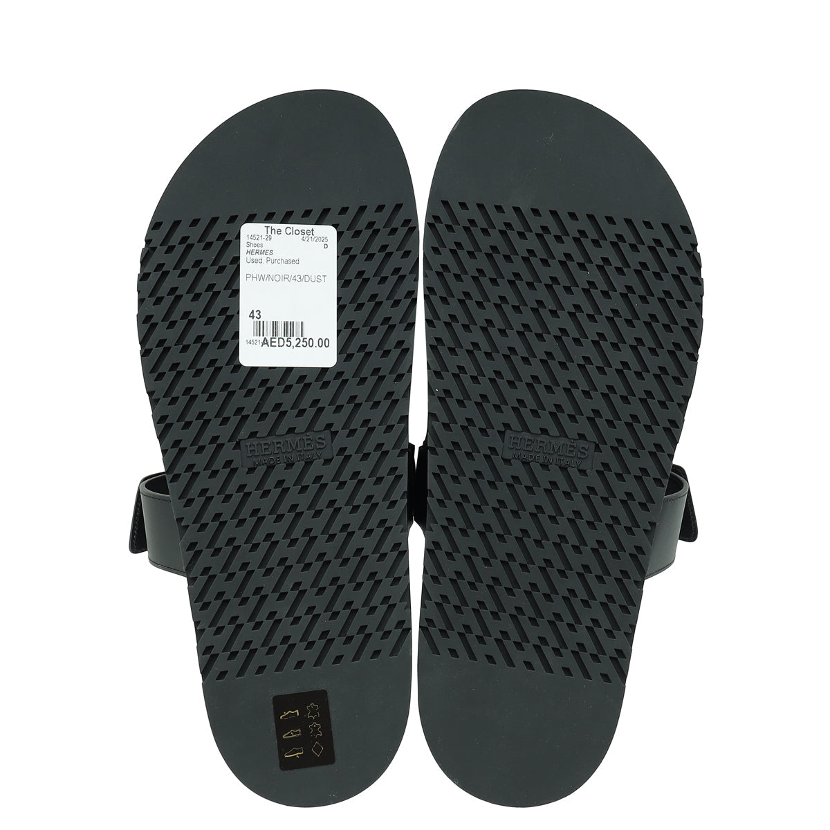 Hermes Noir Chypre Sandal 43