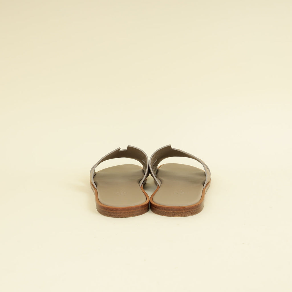 Hermes Beige Sable Chevron Izmir Sandals 43