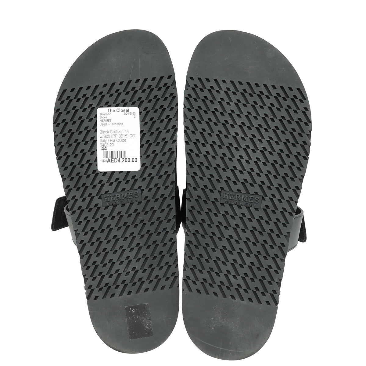 Hermes Black Chypre Sandals 44