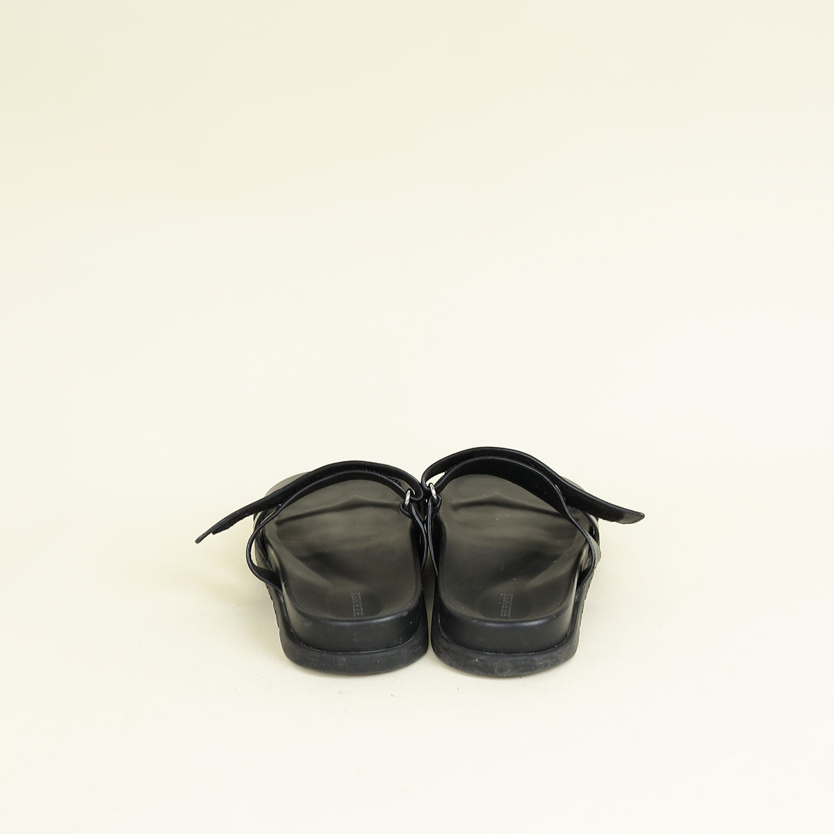 Hermes Noir Chypre Sandals 44.5