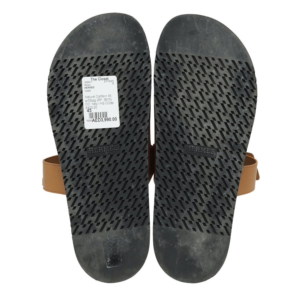 Hermes Natural Chypre Sandals 45