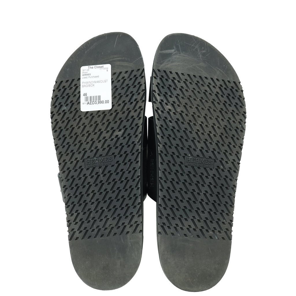 Hermes Noir Chypre Sandal 46