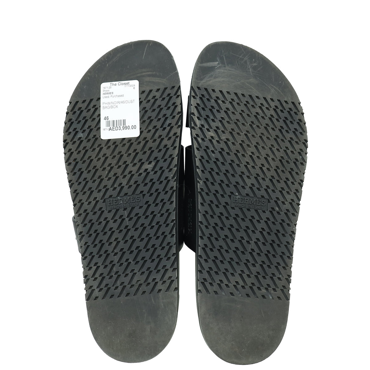 Hermes Noir Chypre Sandal 46