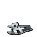 Hermes Gris Argente Oran Metallic Sandal 37.5