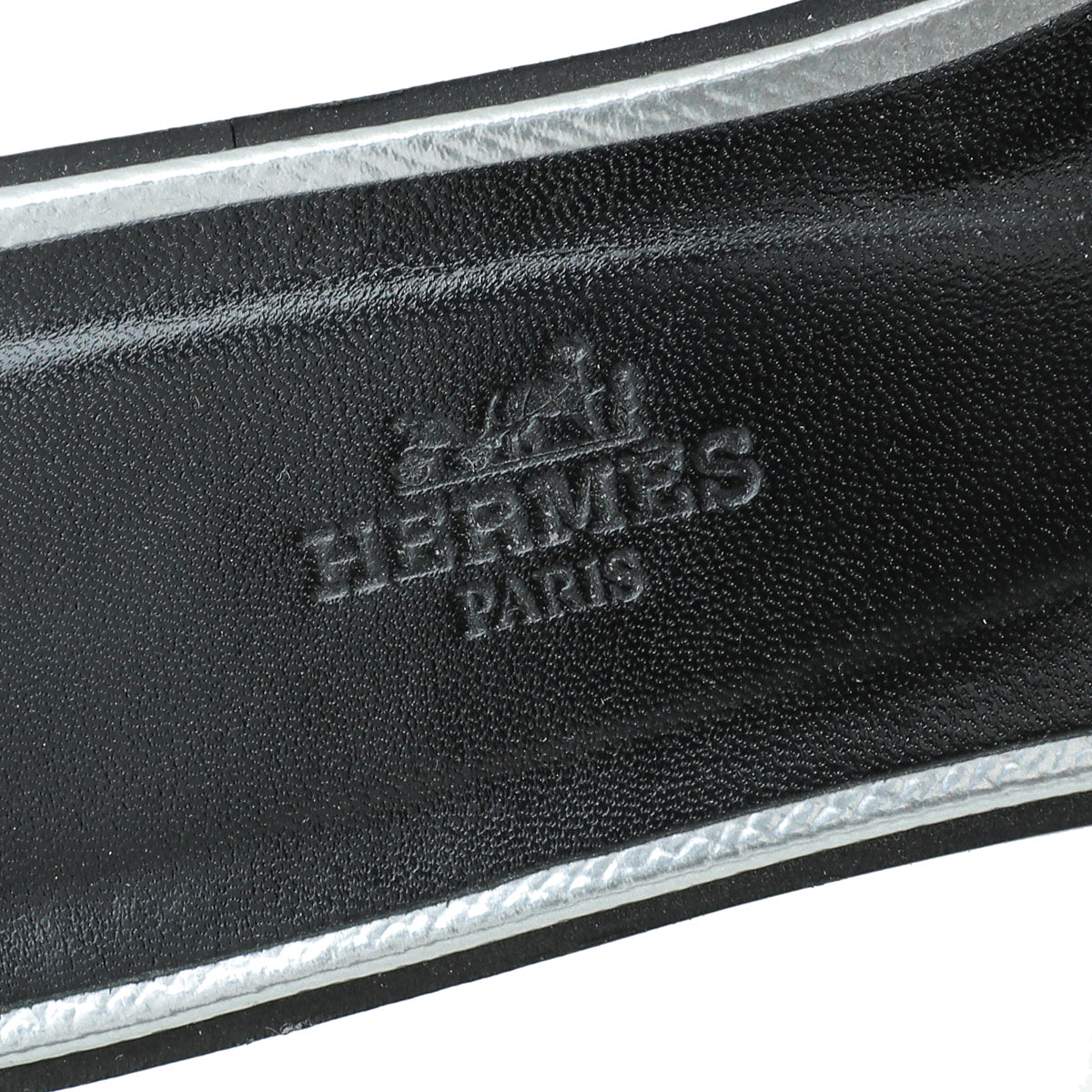 Hermes Gris Argente Oran Metallic Sandal 37.5