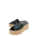 Hermes Noir Eze 30 Cork Sandal 38