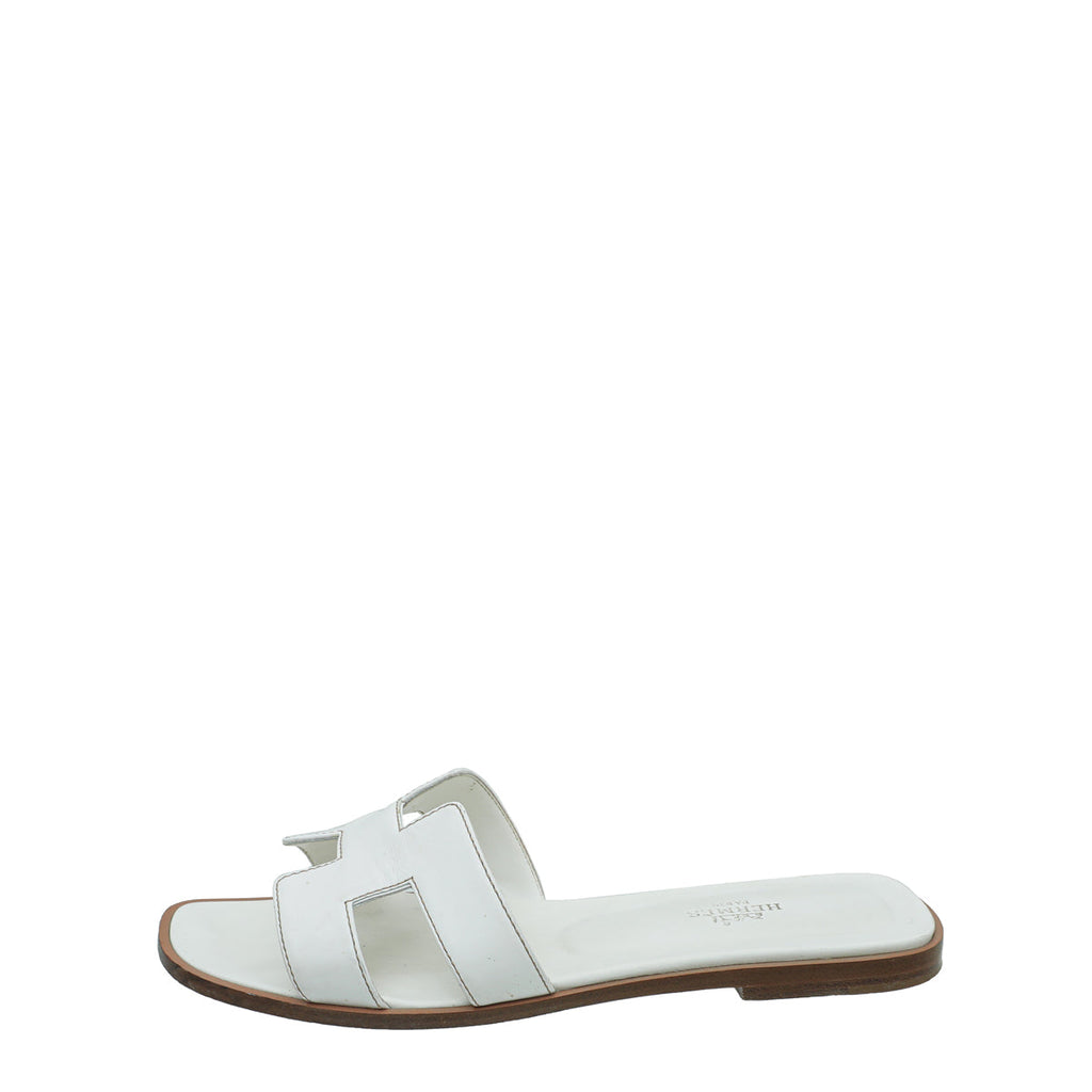 Hermes Blanc Oran Sandal 38