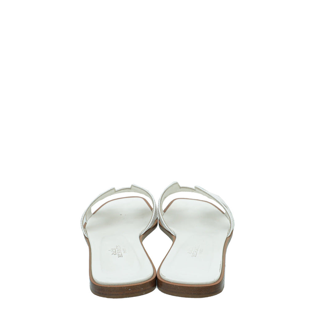 Hermes Blanc Oran Sandal 38