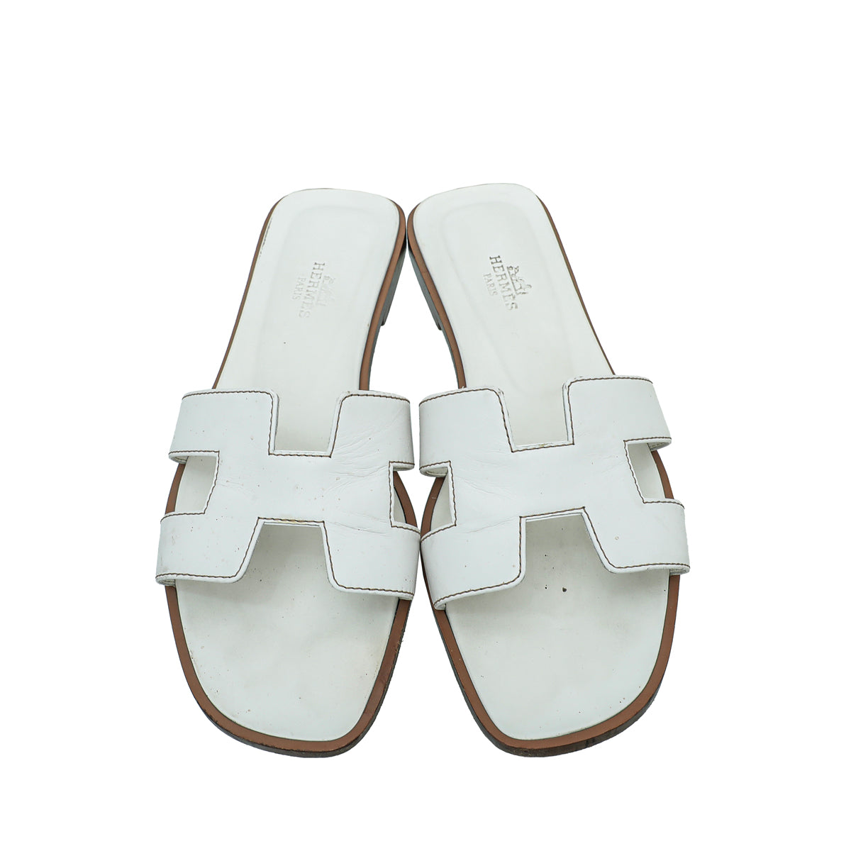 Hermes Blanc Oran Sandal 38