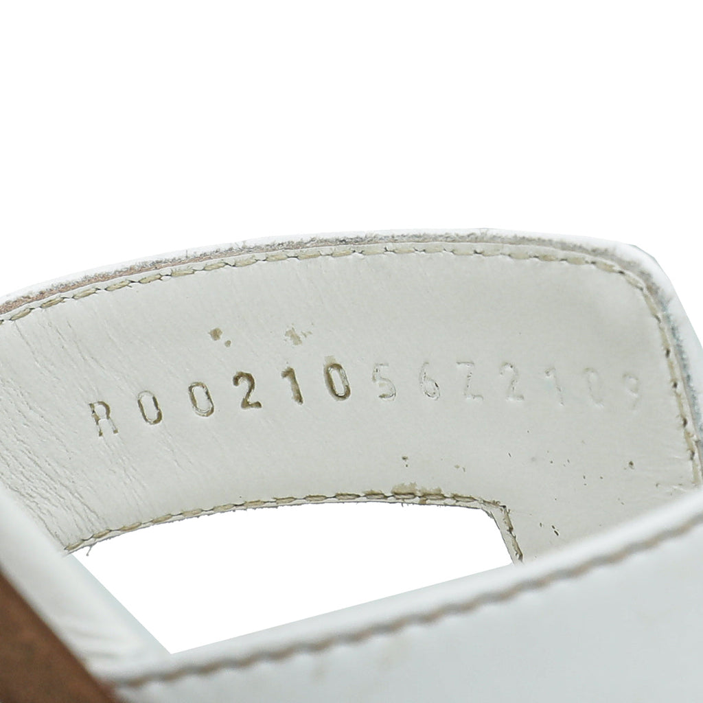 Hermes Blanc Oran Sandal 38