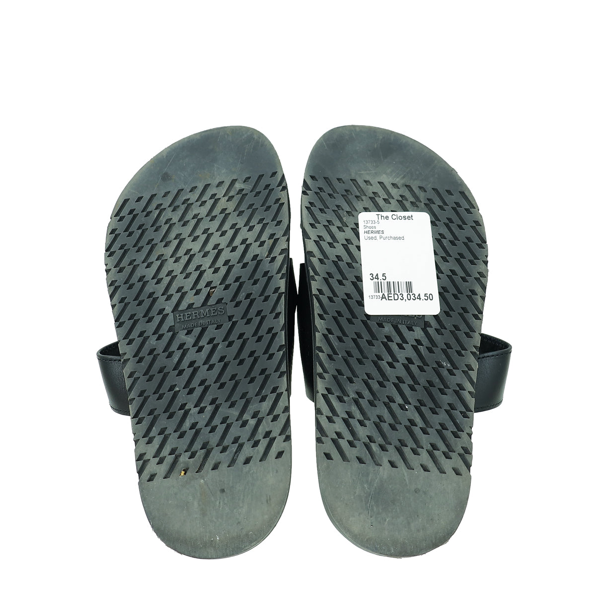 Hermes Noir Chypre Sandal 34.5