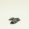 Hermes Pink Nude Oran Crystal Beads Embellished Sandal 35.5