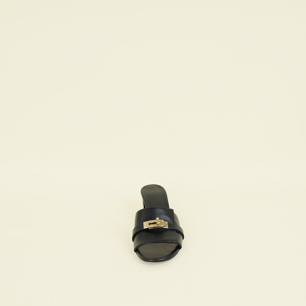 Hermes Noir Gigi 50 Sandal 35.5