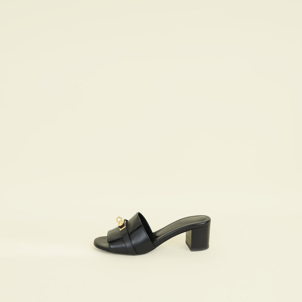 Hermes Noir Gigi 50 Sandal 35.5