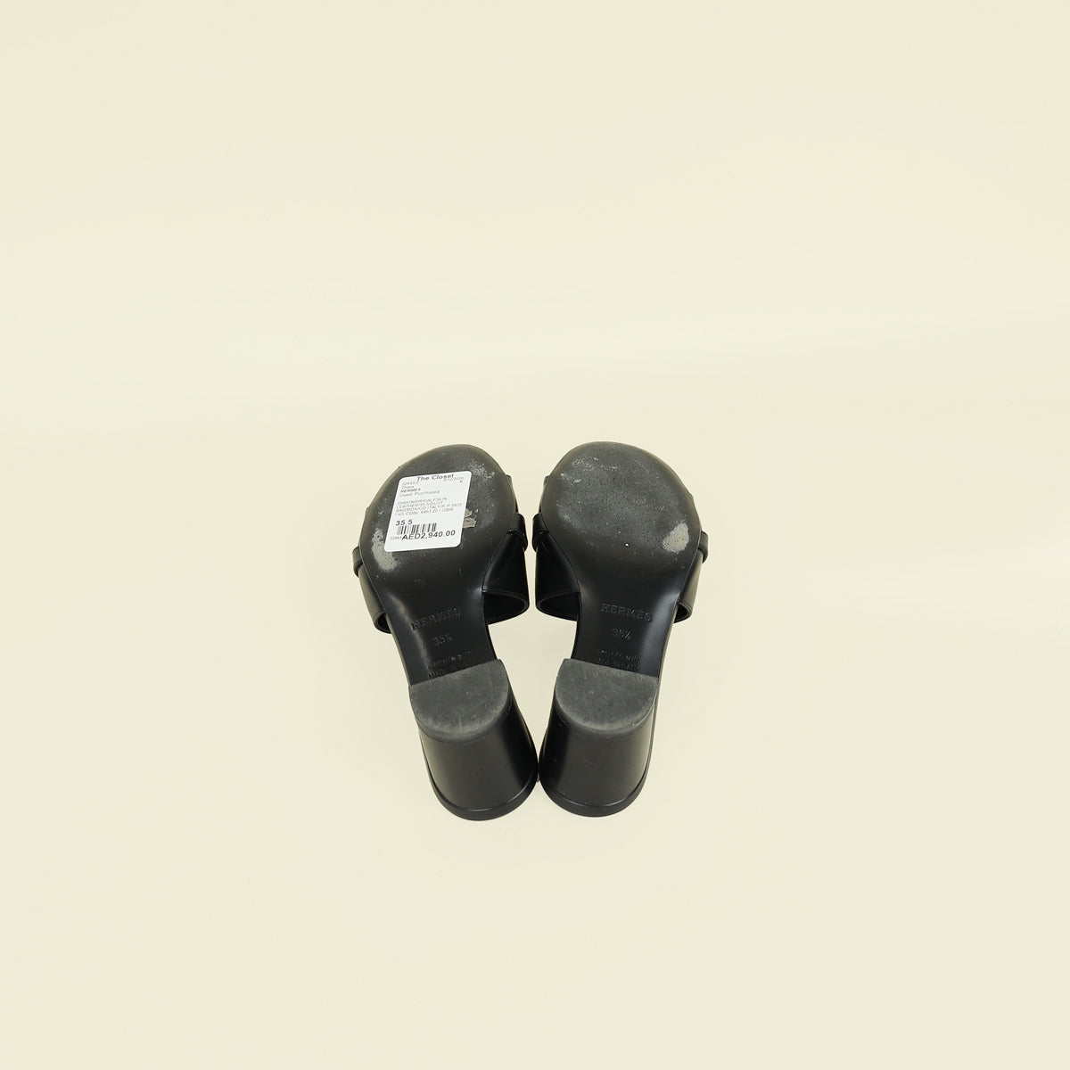 Hermes Noir Gigi 50 Sandal 35.5