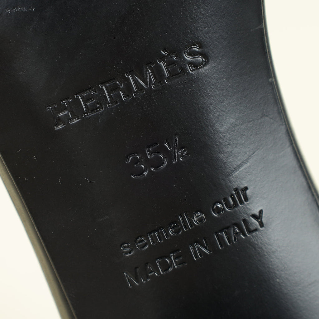Hermes Noir Gigi 50 Sandal 35.5