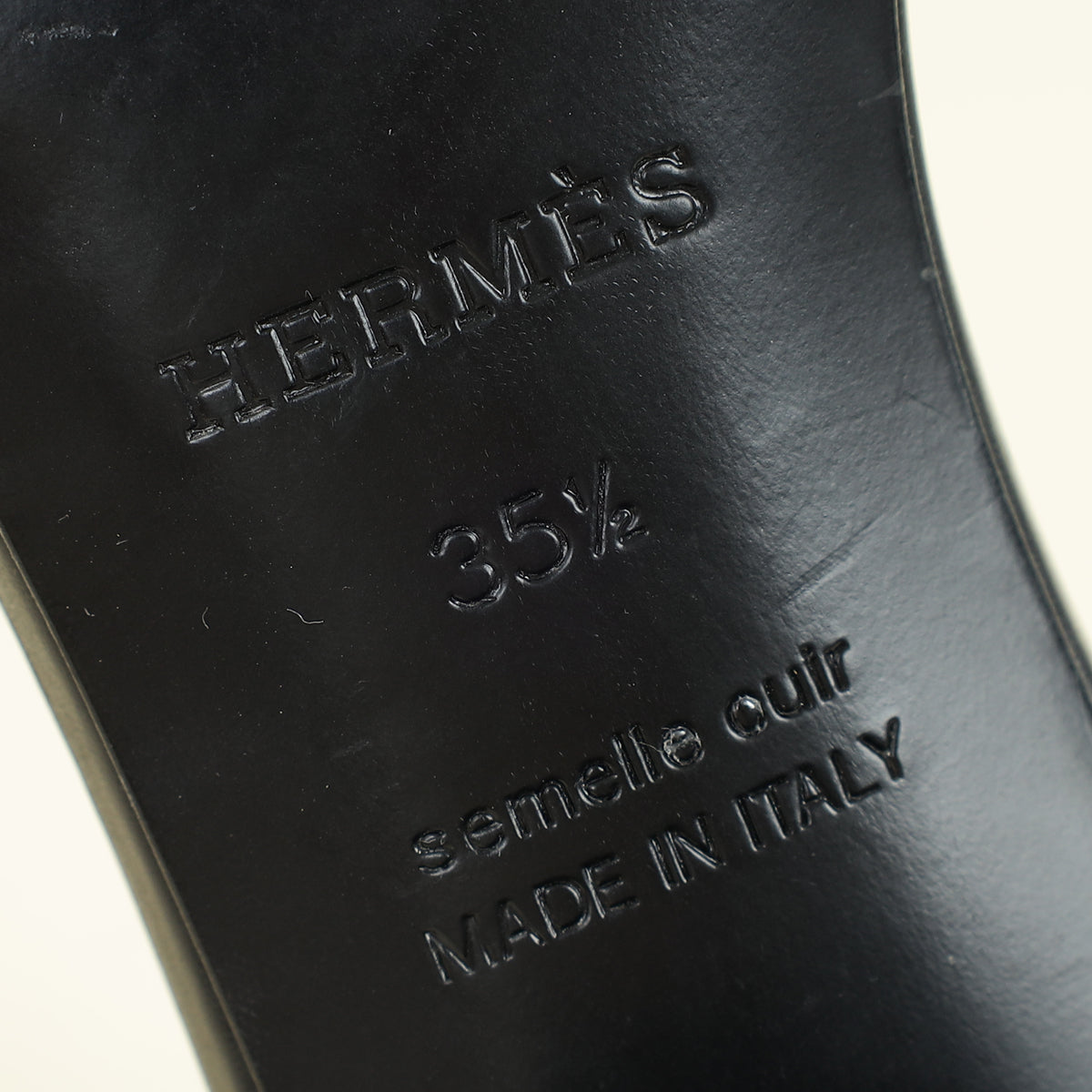 Hermes Noir Gigi 50 Sandal 35.5