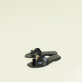 Hermes Noir One Stud Oran Sandal 35.5