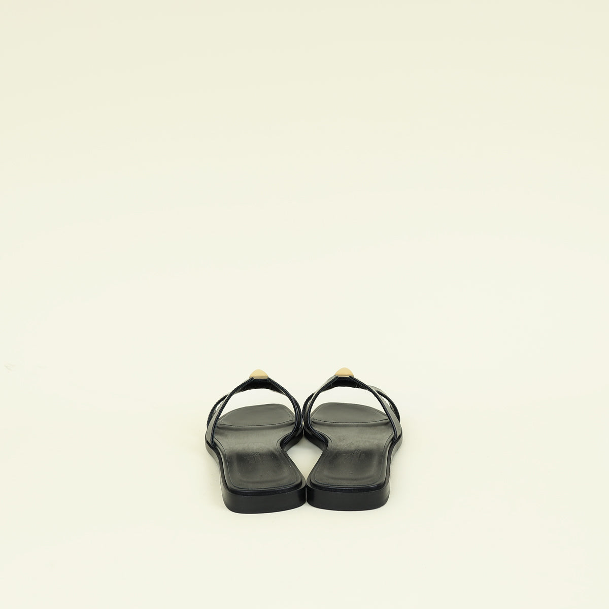 Hermes Noir One Stud Oran Sandal 35.5