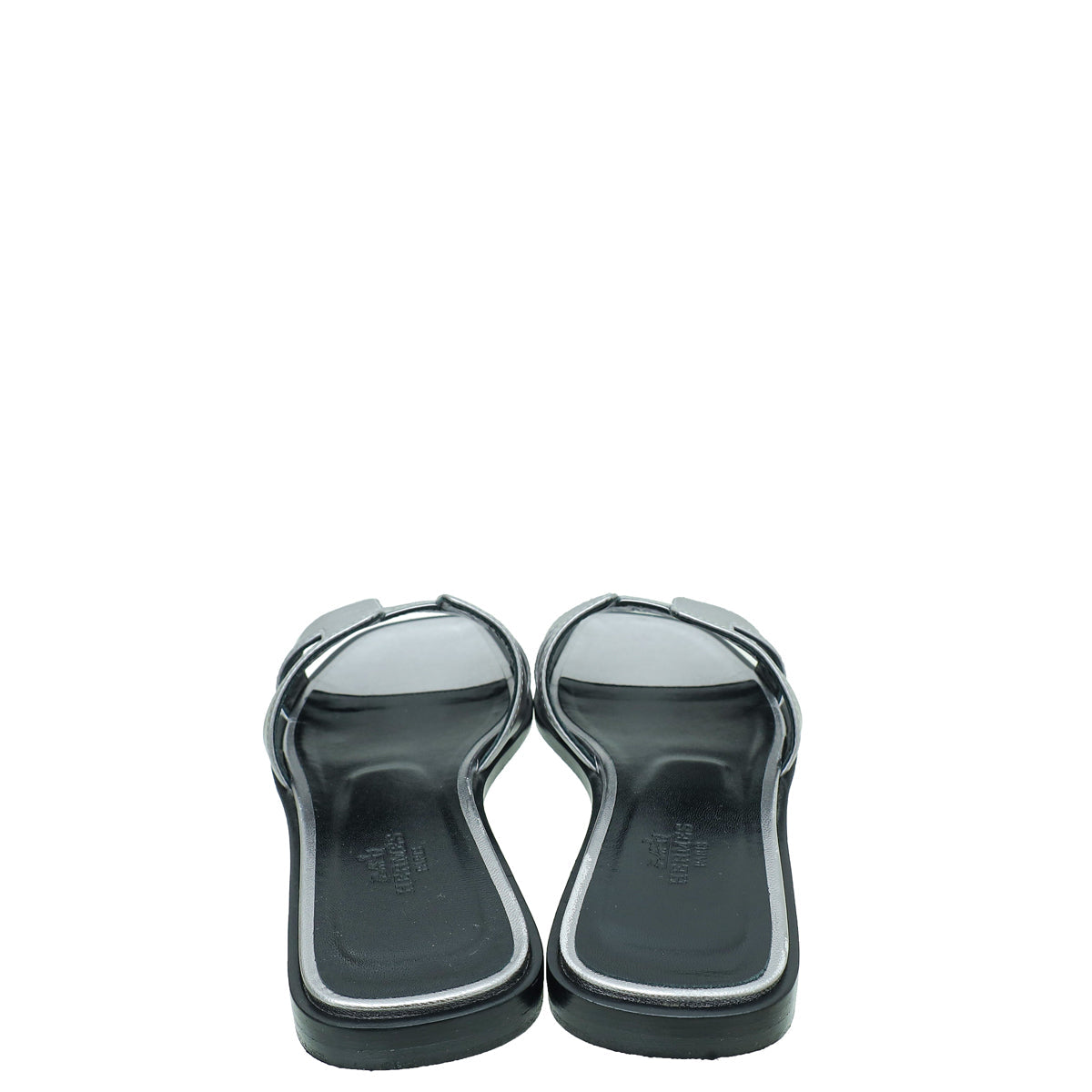 Hermes Gris-Argenté Vieilli Oran Sandal 35