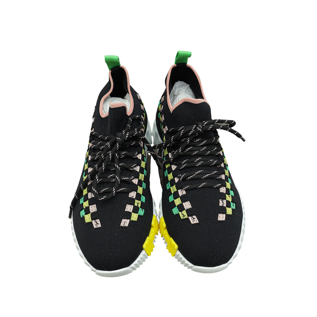 Hermes Black Multicolor Flex Slip On Sneakers 36.5