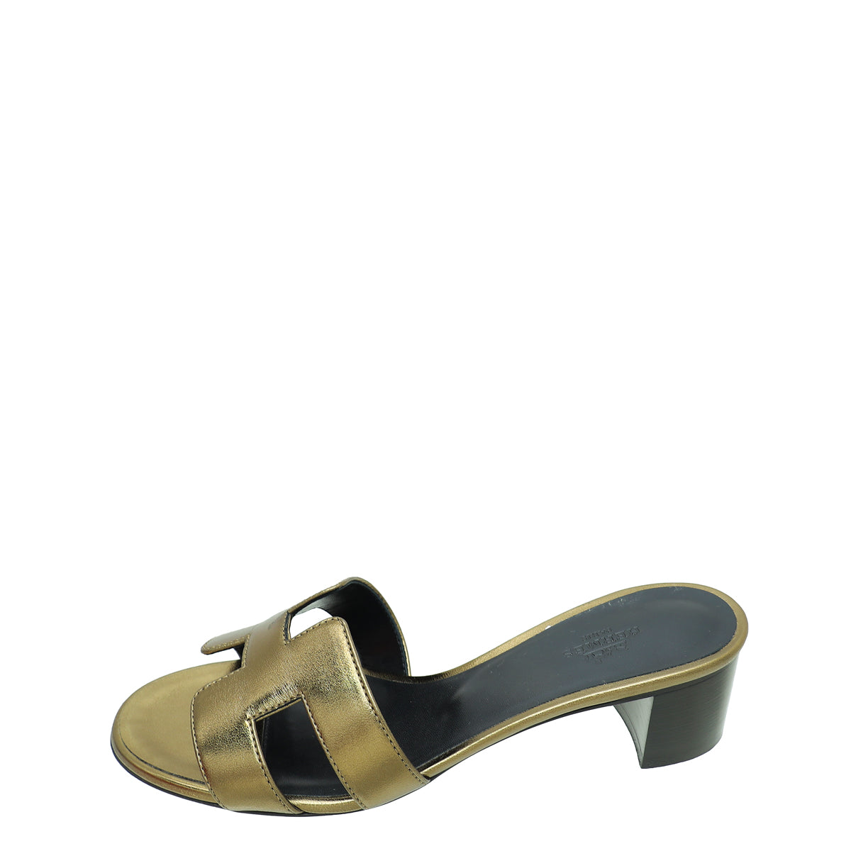 Hermes Olive Oasis Metallic Sandal 36.5