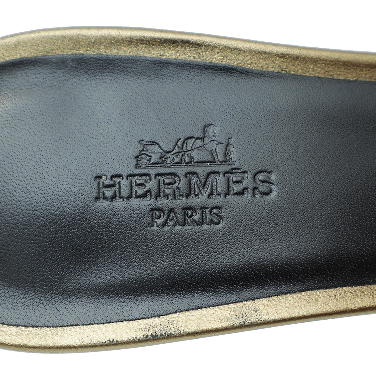 Hermes Olive Oasis Metallic Sandal 36.5