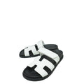 Hermes White Chypre Sandals 36.5