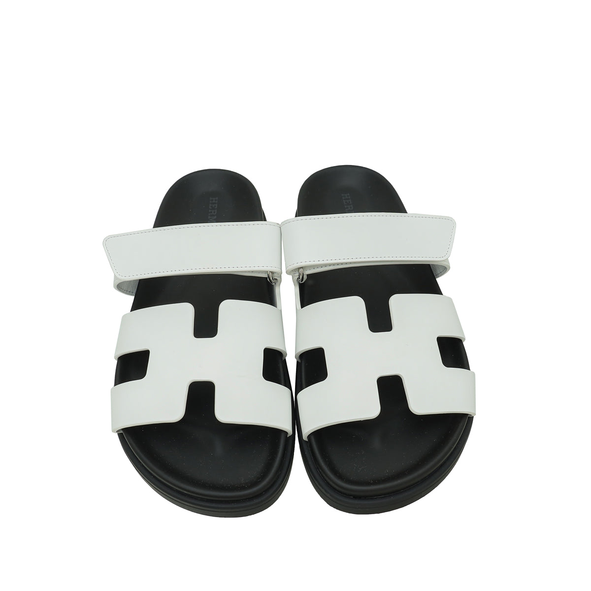Hermes White Chypre Sandals 36.5