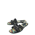 Hermes Noir Suede Goatskin Oran Studs Sandal 36.5