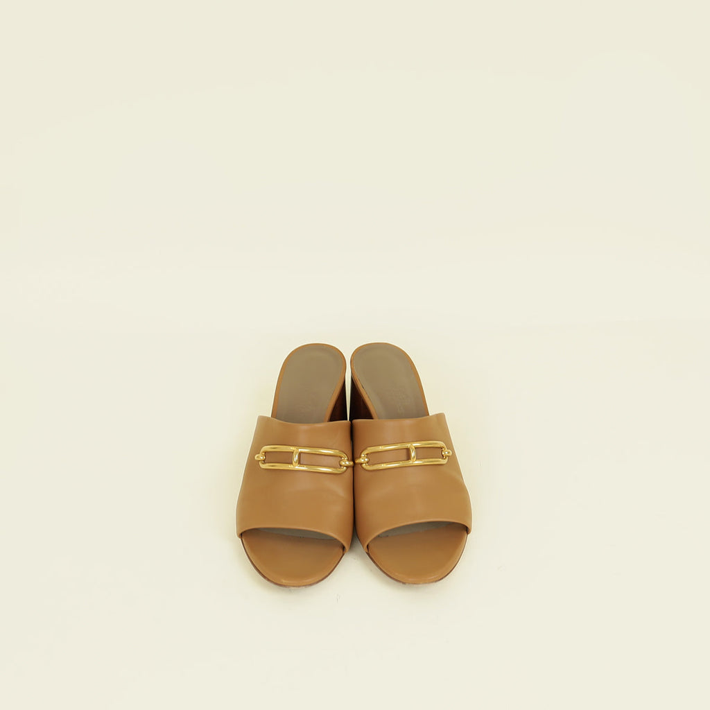 Hermes Naturel Camilla Slide Sandals 36.5