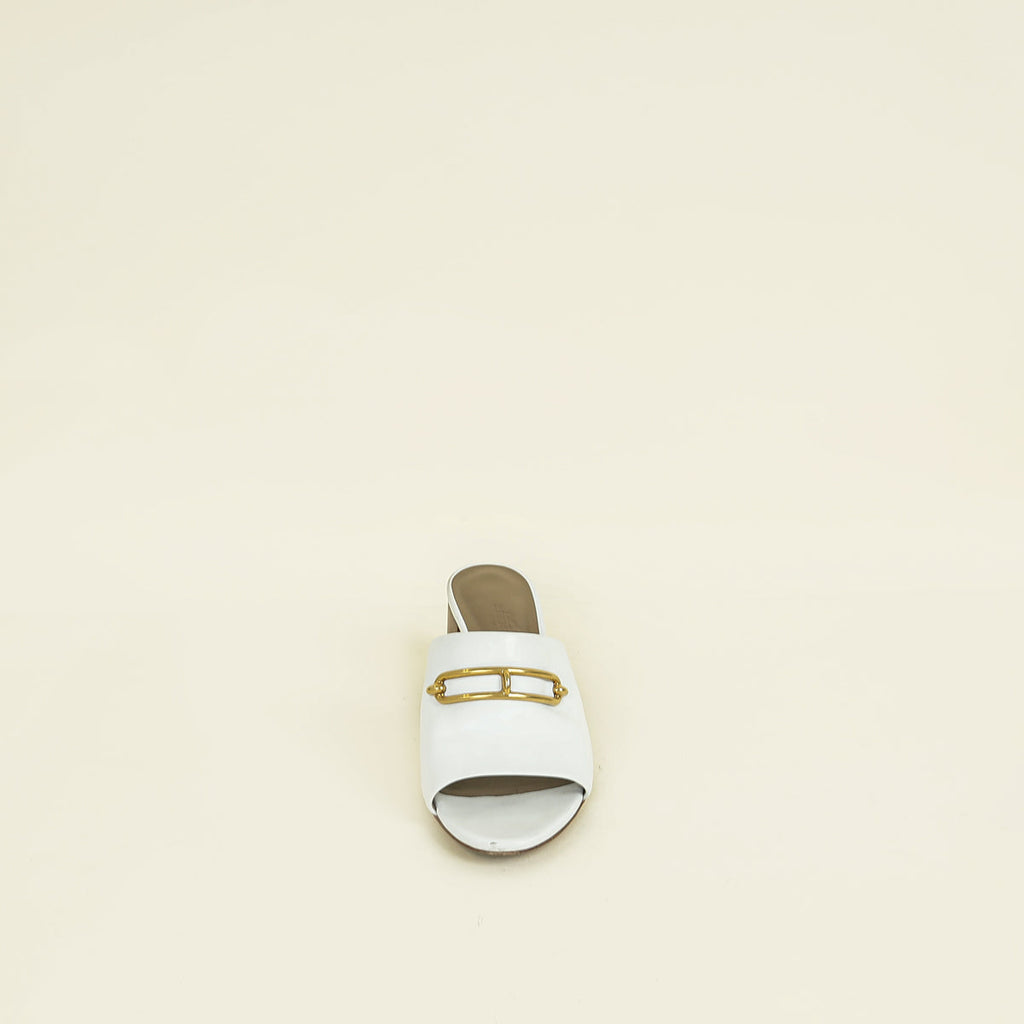 Hermes Blanc Camilla Slide Sandals 36.5
