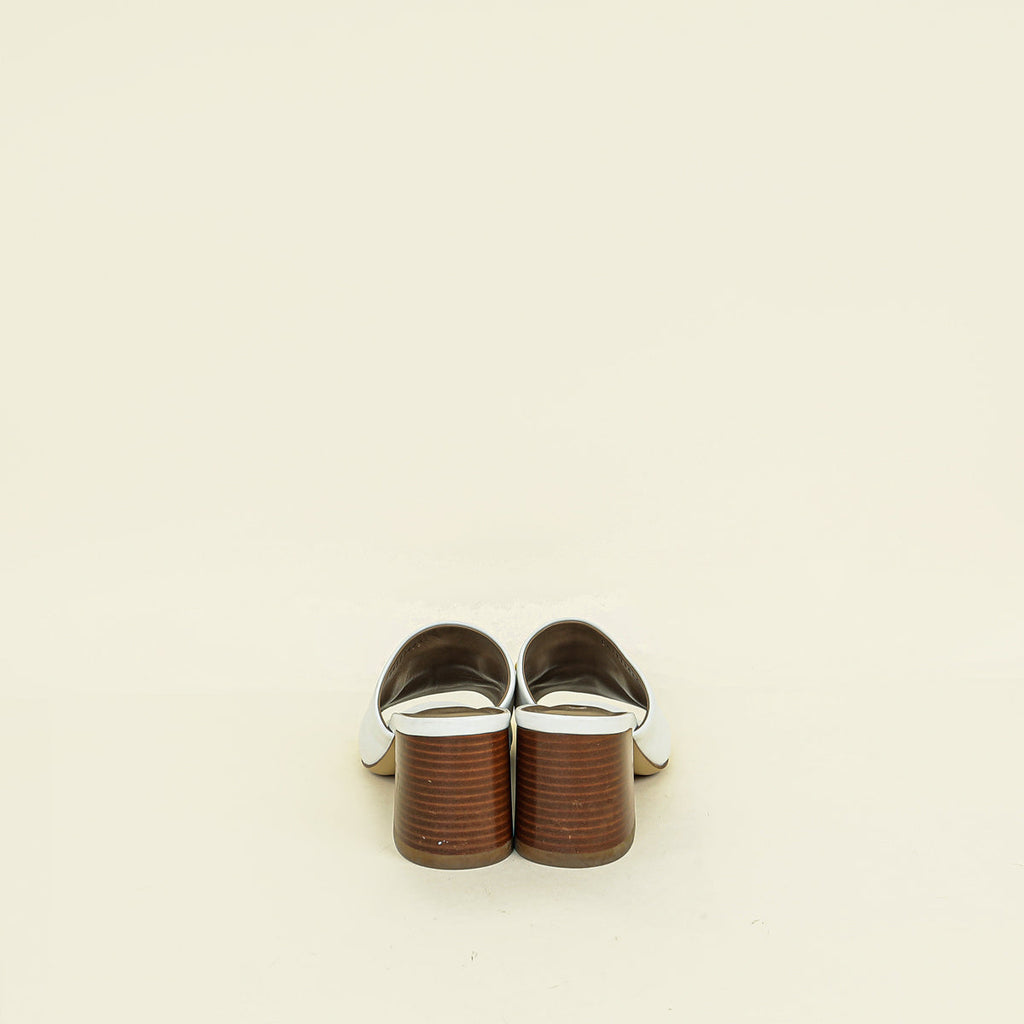 Hermes Blanc Camilla Slide Sandals 36.5