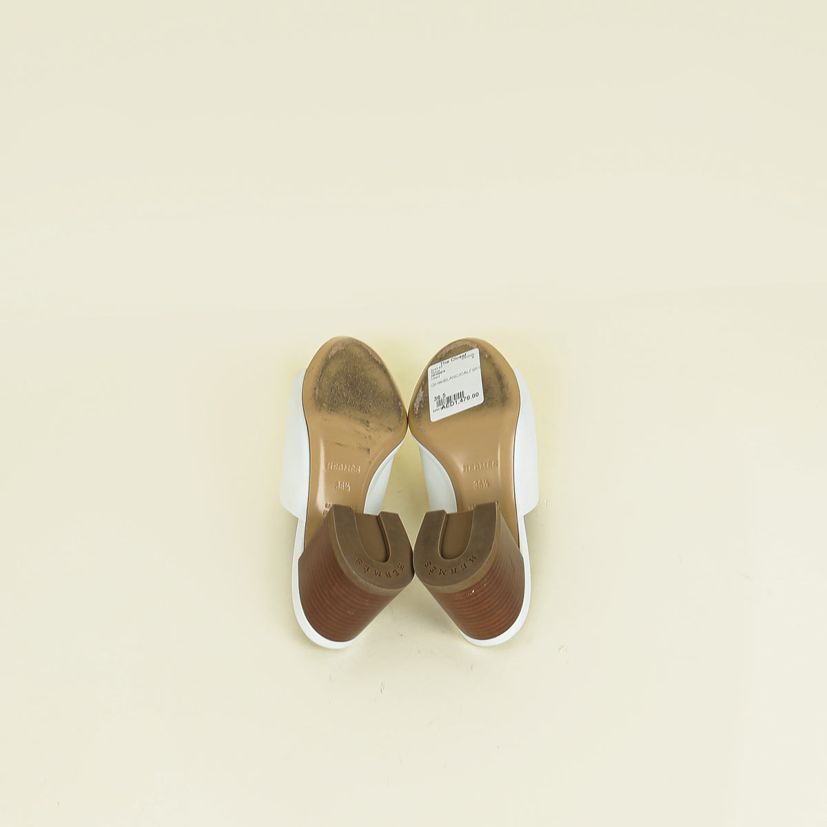 Hermes Blanc Camilla Slide Sandals 36.5