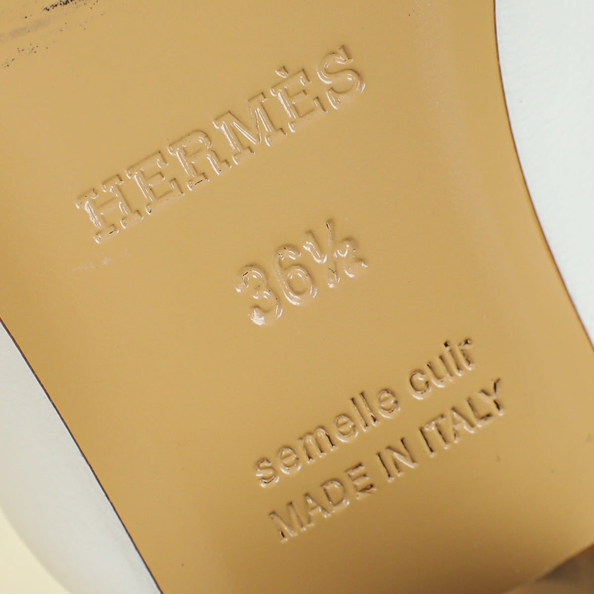 Hermes Blanc Camilla Slide Sandals 36.5