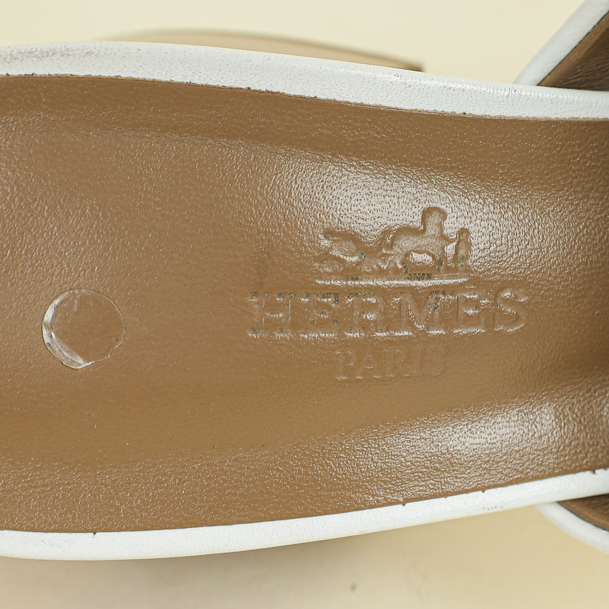 Hermes Blanc Camilla Slide Sandals 36.5