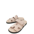 Hermes Rose Porcelaine Chypre Suede Goatskin Sandal 36.5