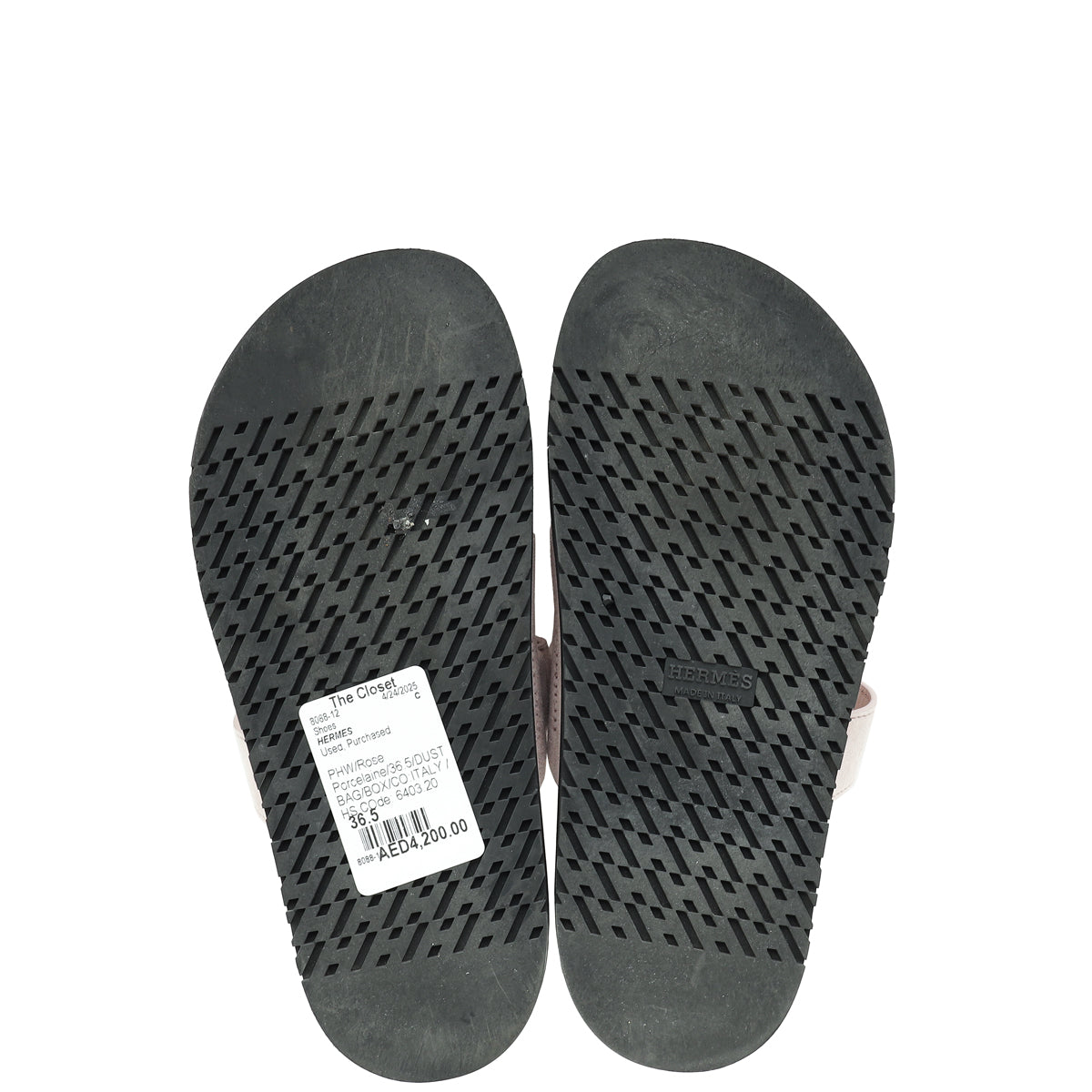 Hermes Rose Porcelaine Chypre Suede Goatskin Sandal 36.5