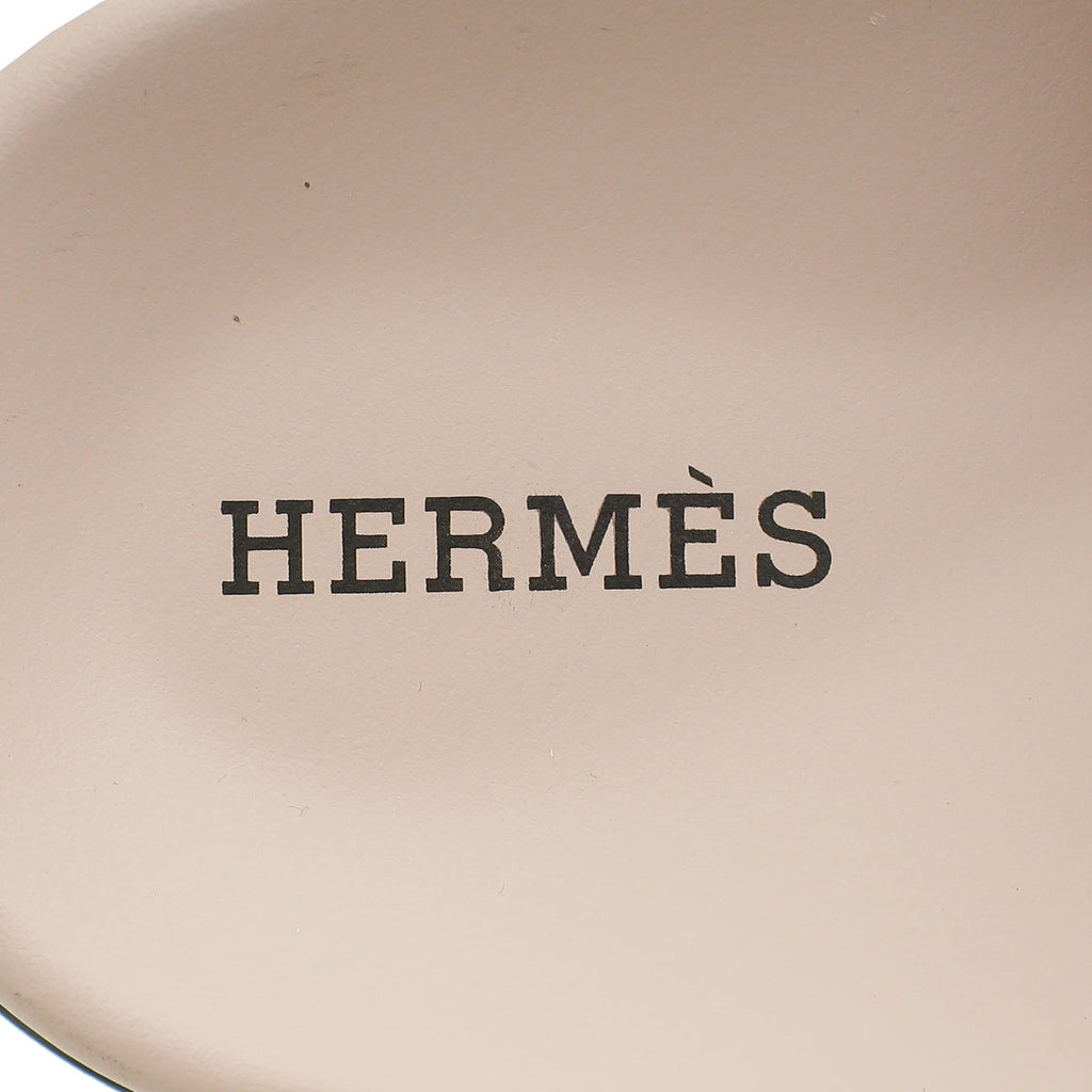 Hermes Rose Porcelaine Chypre Suede Goatskin Sandal 36.5