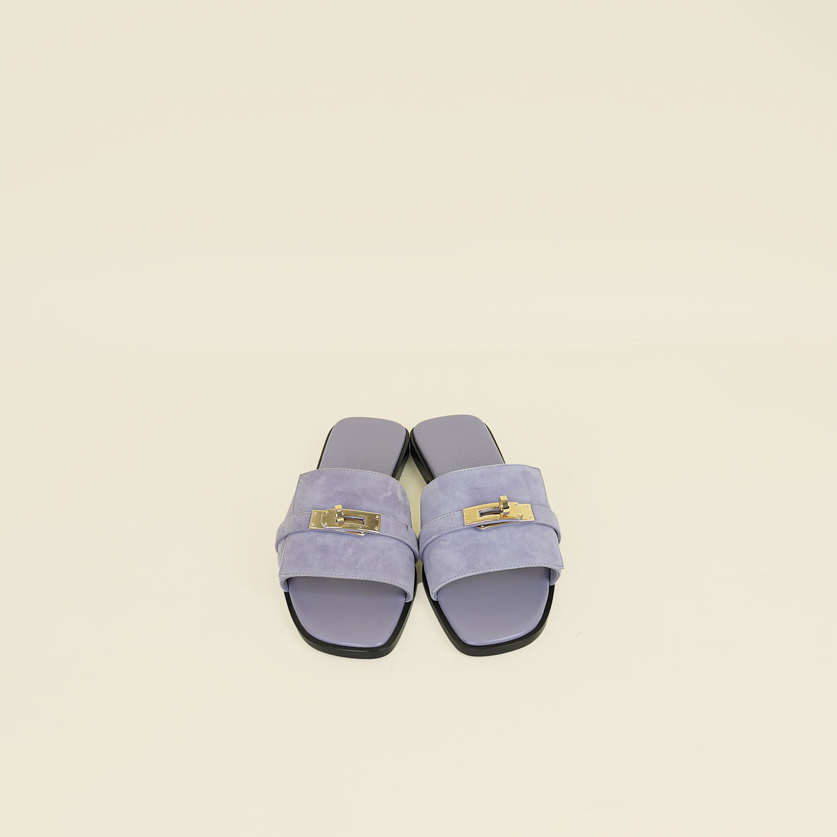 Hermes Violet Glycine Giulia Suede Goatskin Sandal 36.5