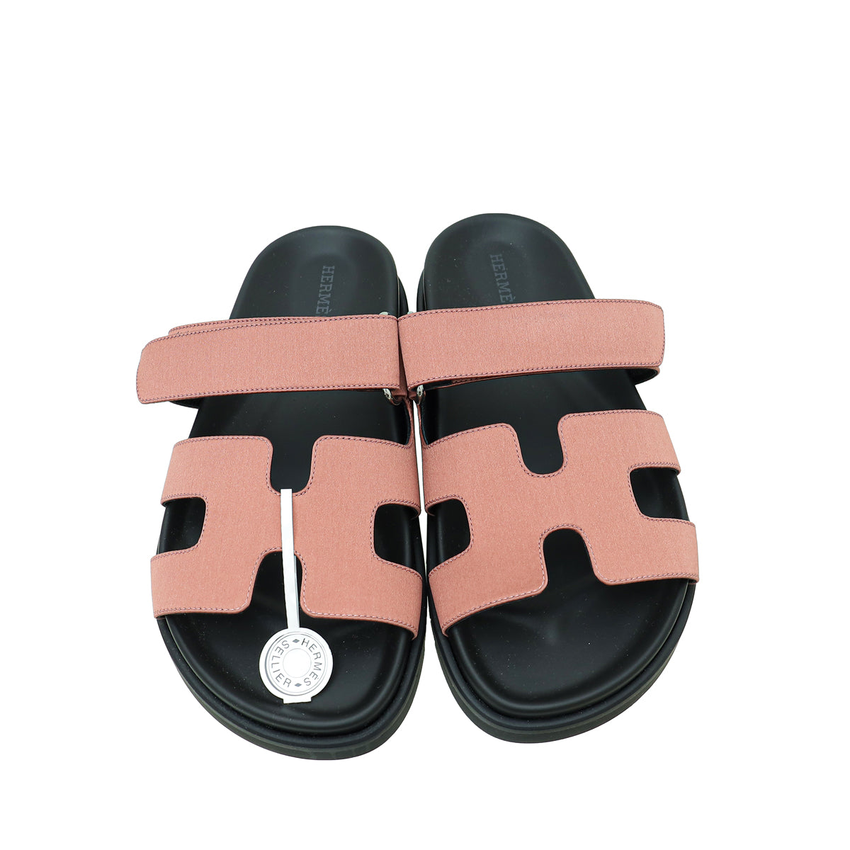 Hermes Bois De Rose Satin Chypre Sandals 36.5