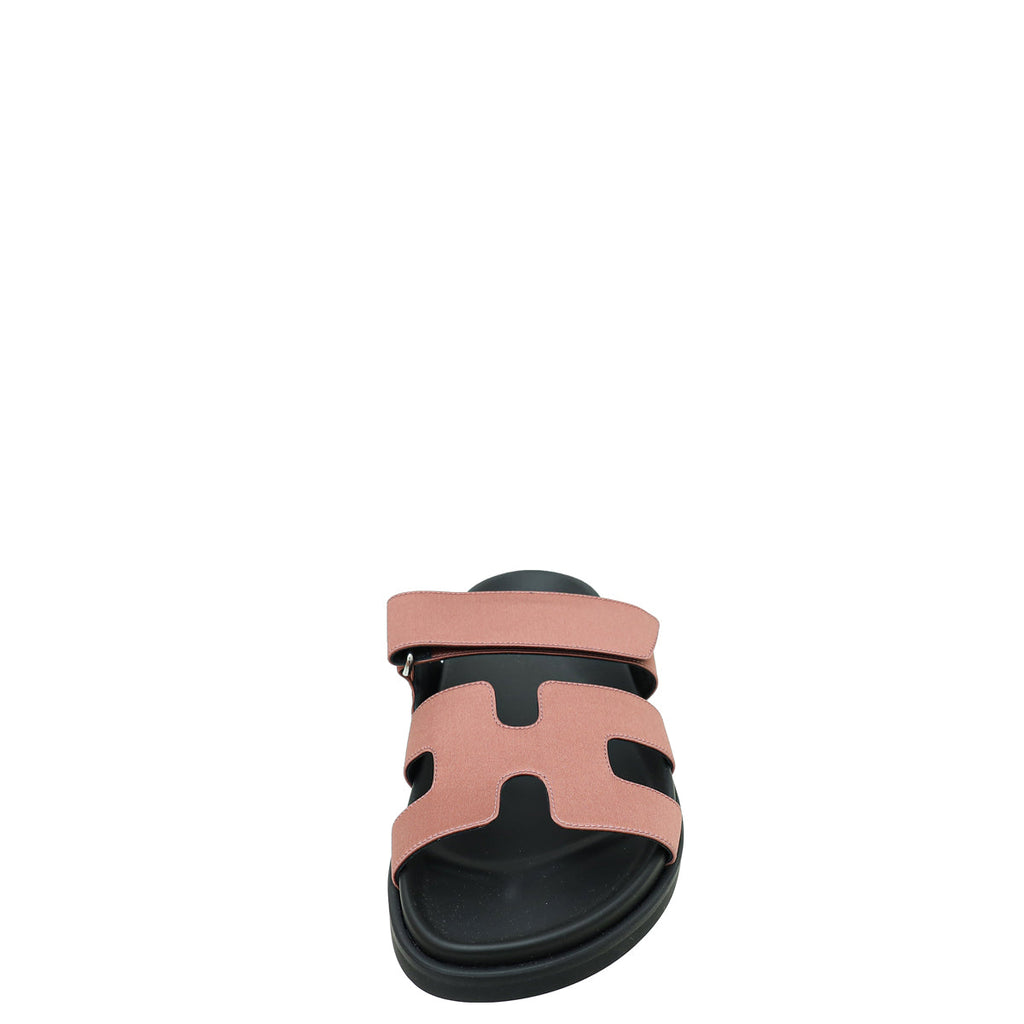 Hermes Bois De Rose Satin Chypre Sandals 36.5