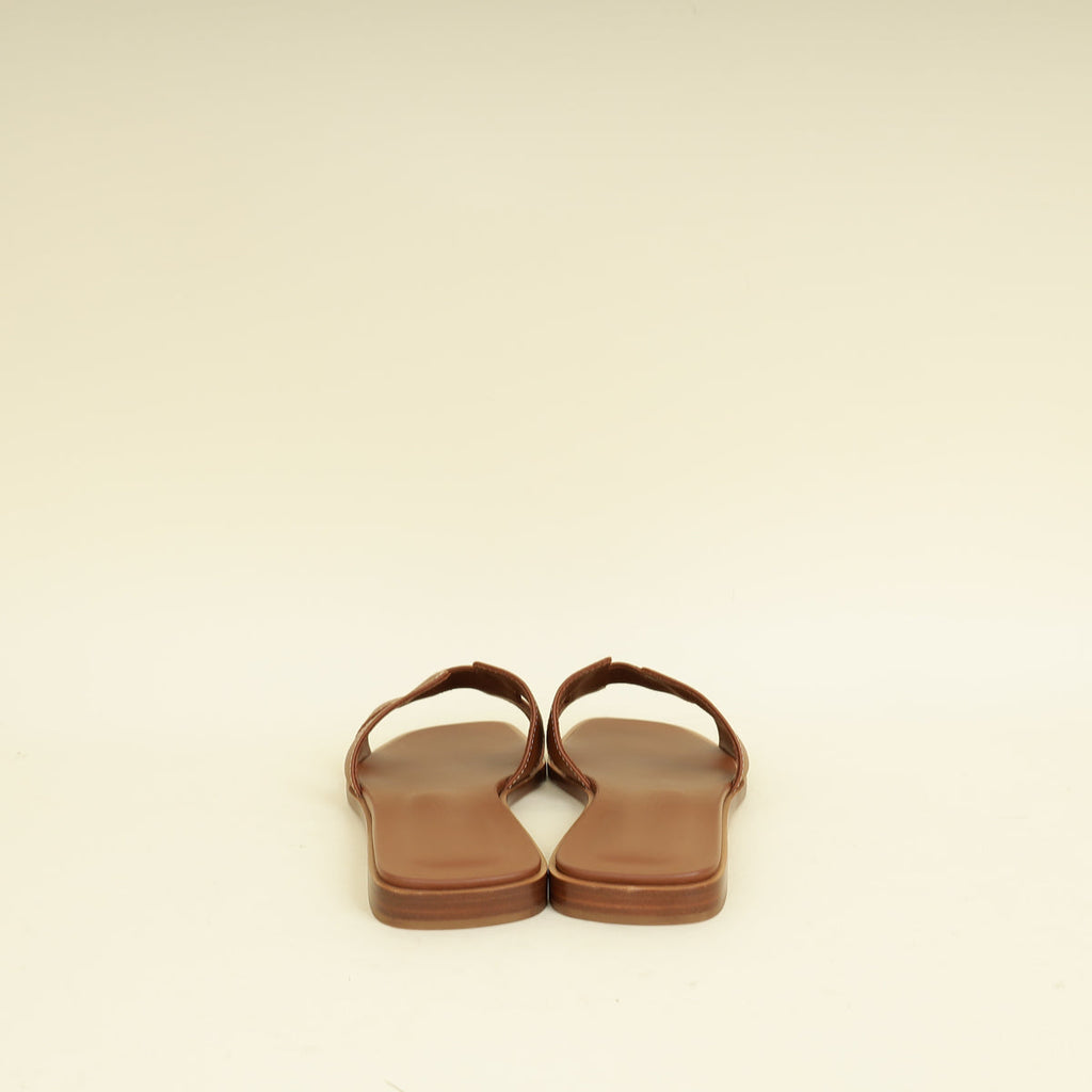 Hermes Gold Oran Sandals 36.5