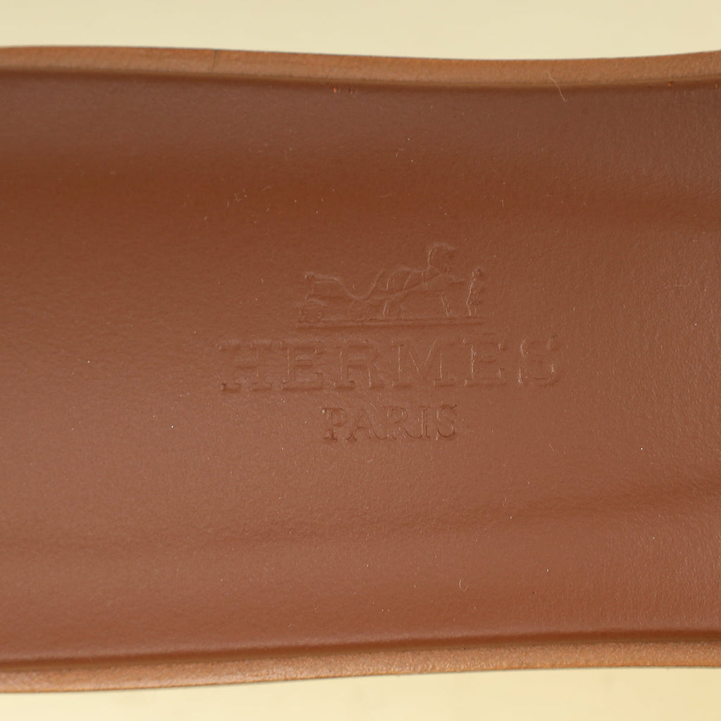 Hermes Gold Oran Sandals 36.5