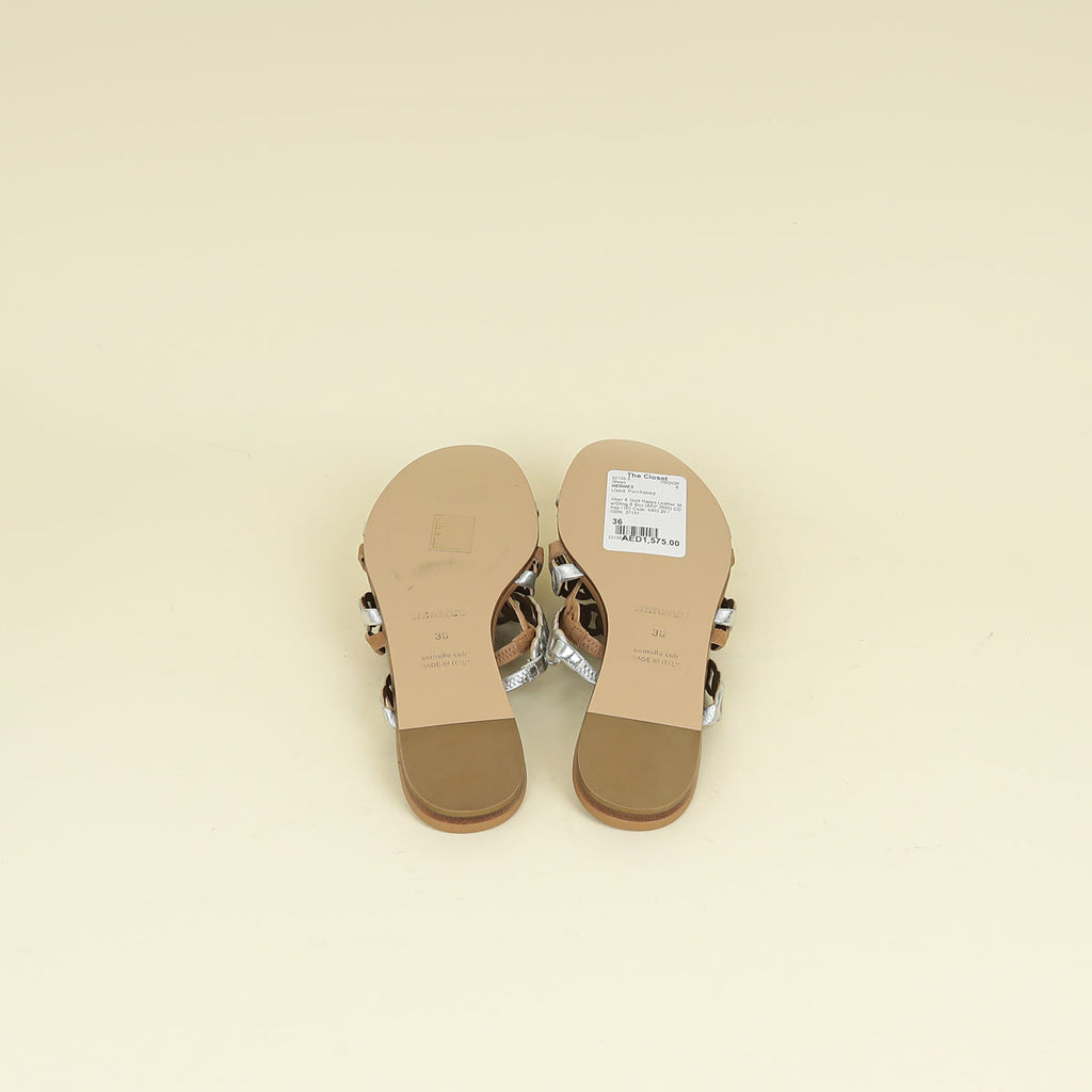 Hermes Bicolor Thalassa Flat Sandal 36